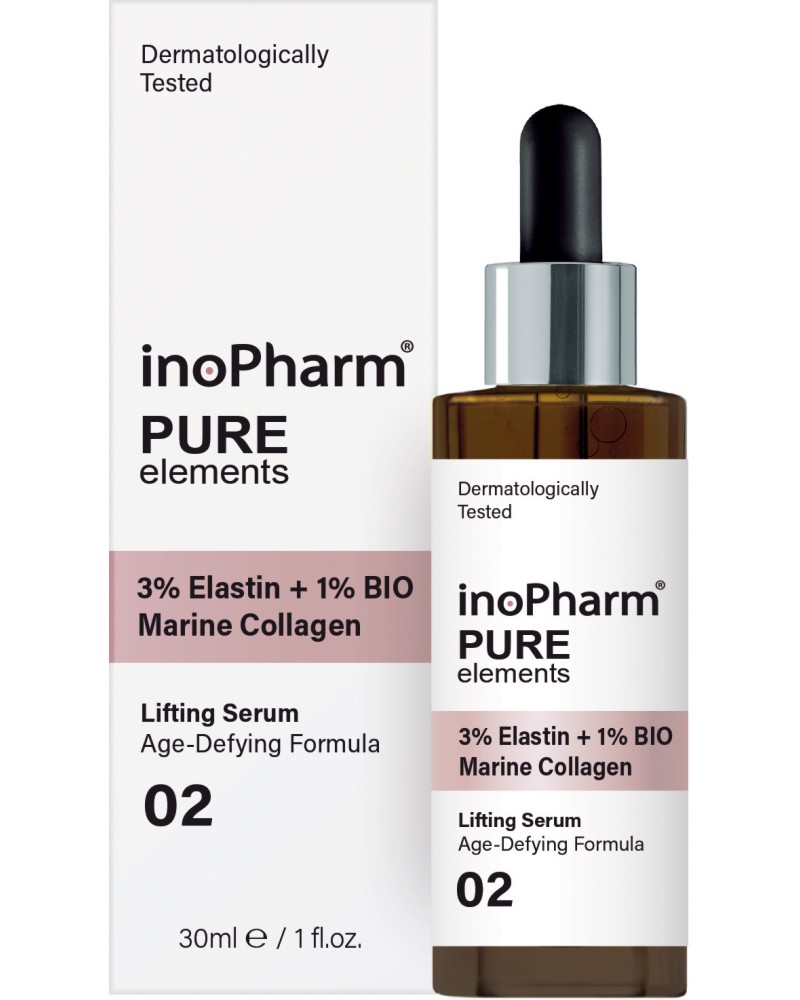 InoPharm Pure Elements 3% Elastin + 1% Bio Marine Collagen Lifting Serum -      3%   1%    - 