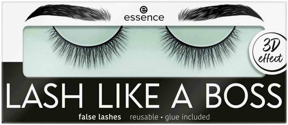 Essence Like A Boss False Lashes Stunning 04 - Изкуствени мигли с 3D ефект в комплект с лепило - продукт