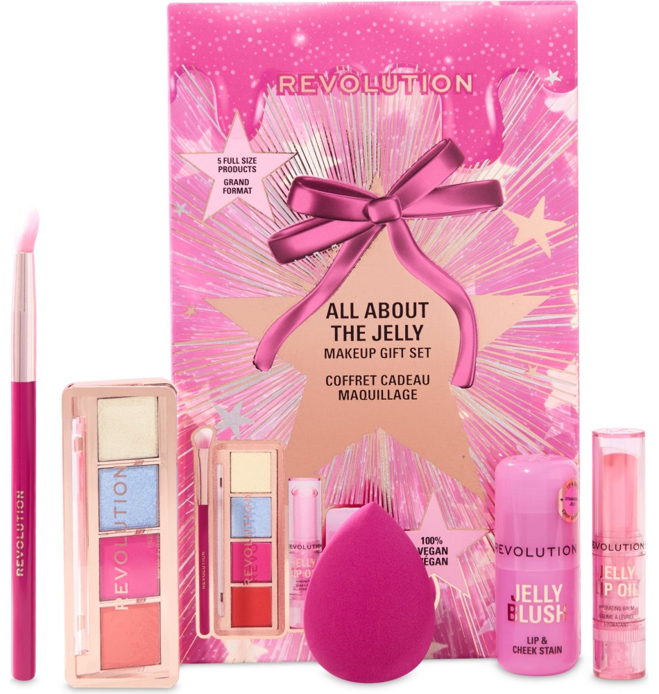 Makeup Revolution All About The Jelly Makeup Gift Set Makeup Revolution All About The Jelly Makeup Gift Set - Подаръчен комплект с гримове и аксесоари - продукт