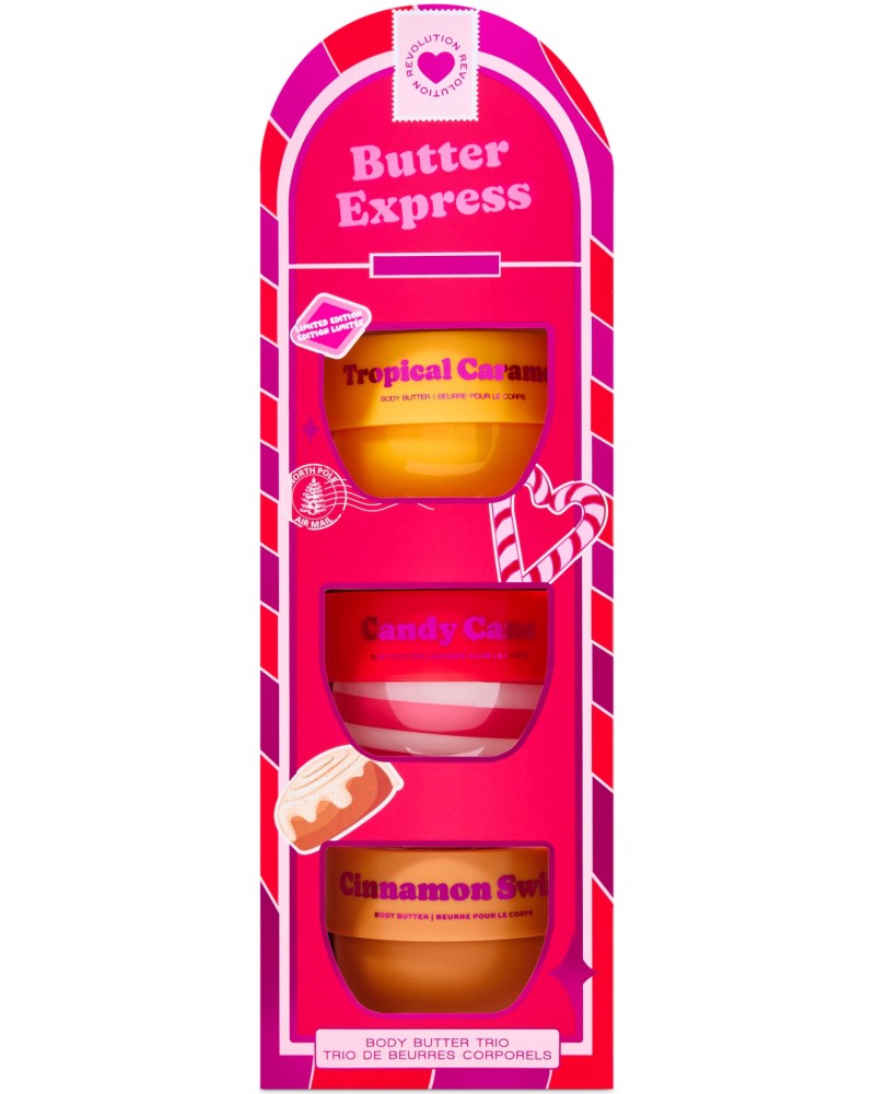 I Heart Revolution Butter Express Body Butter Trio I Heart Revolution Butter Express Body Butter Trio - Подаръчен комплект с масла за тяло - масло