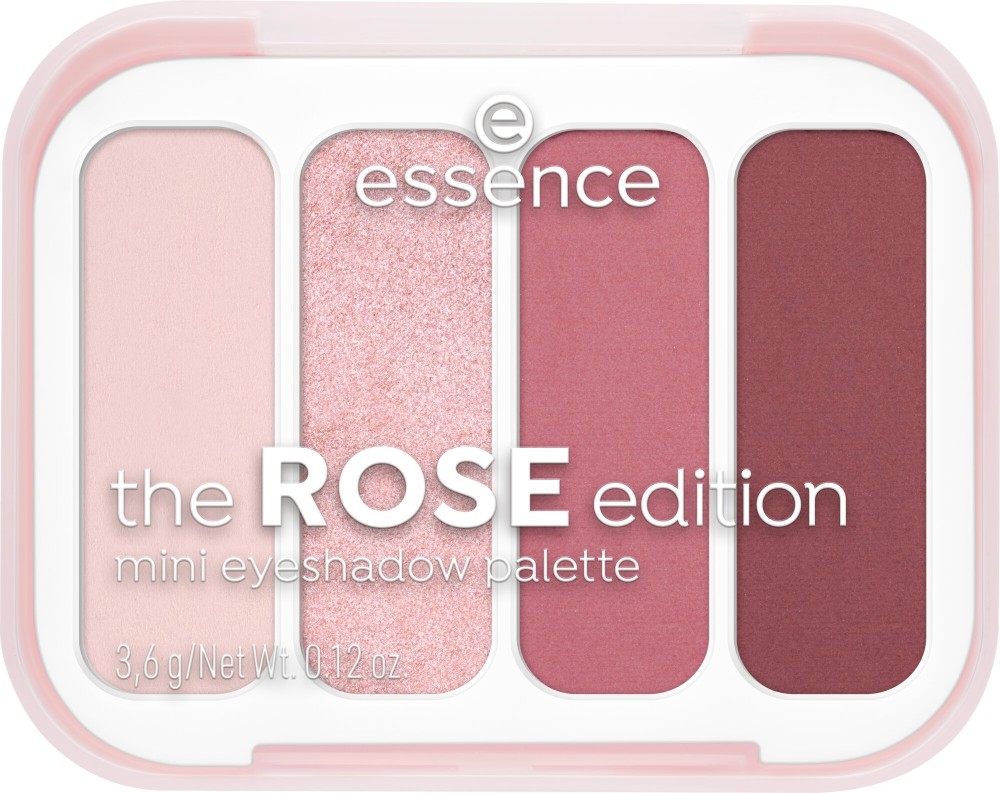 Essence The Rose Edition Mini Eyeshadow Palette Essence The Rose Edition Mini Eyeshadow Palette - Мини палитра с 4 цвята сенки за очи - сенки