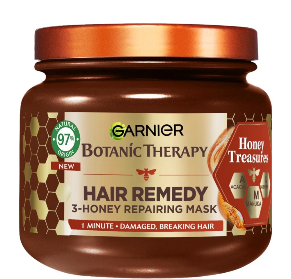 Garnier Botanic Therapy Honey Treasures Hair Remedy Garnier Botanic Therapy Honey Treasures Hair Remedy - Маска за увредена и късаща се коса от серията Honey Treasures - маска