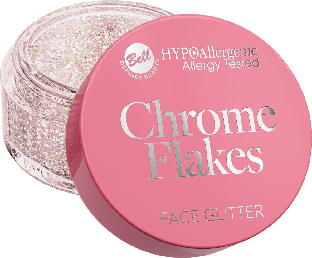 Bell HypoAllergenic Romantic Twist Chrome Flakes Face Glitter - �������� ������� �� ���� � ��� �� ������� Romantic Twist - �������