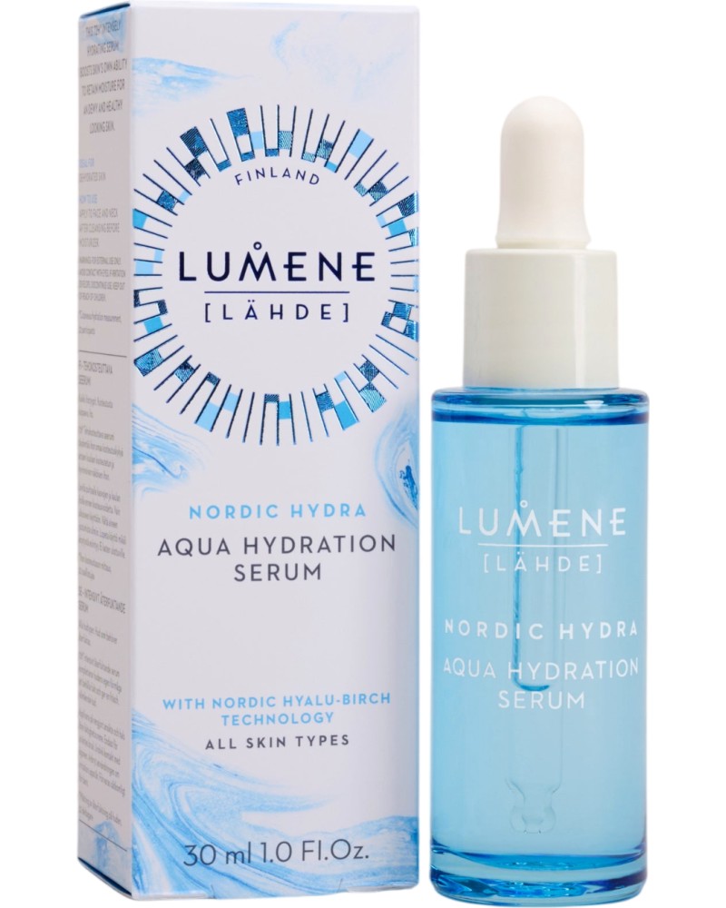 Lumene Lahde Nordic Hydra Aqua Hydration Serum Lumene Lahde Nordic Hydra Aqua Hydration Serum - Хидратиращ серум за лице от серията Lahde - серум