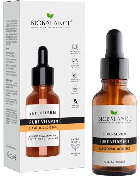 BioBalance Pure Vitamin C Super Serum BioBalance Pure Vitamin C Super Serum - Озаряващ серум за лице с 10% витамин C - серум