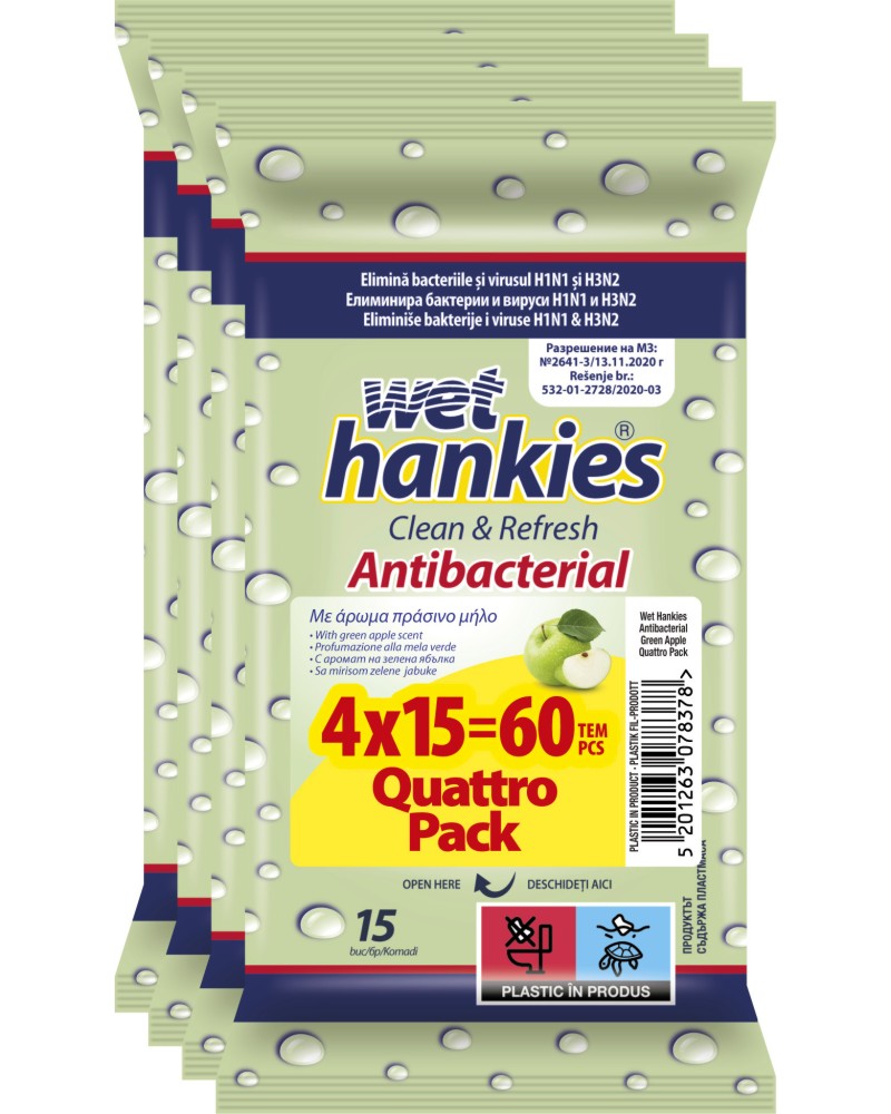    Wet Hankies - 4 x 15 ,     -  