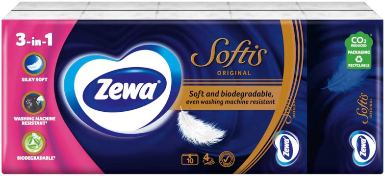 Носни кърпички Zewa Softis Original Носни кърпички Zewa Softis Original - 10 пакетчета x 9 кърпички - продукт