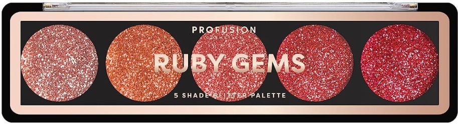 Profusion Cosmetics Gems Glitter Palette - ������� � 5 ����� ������ �� ��� - �����