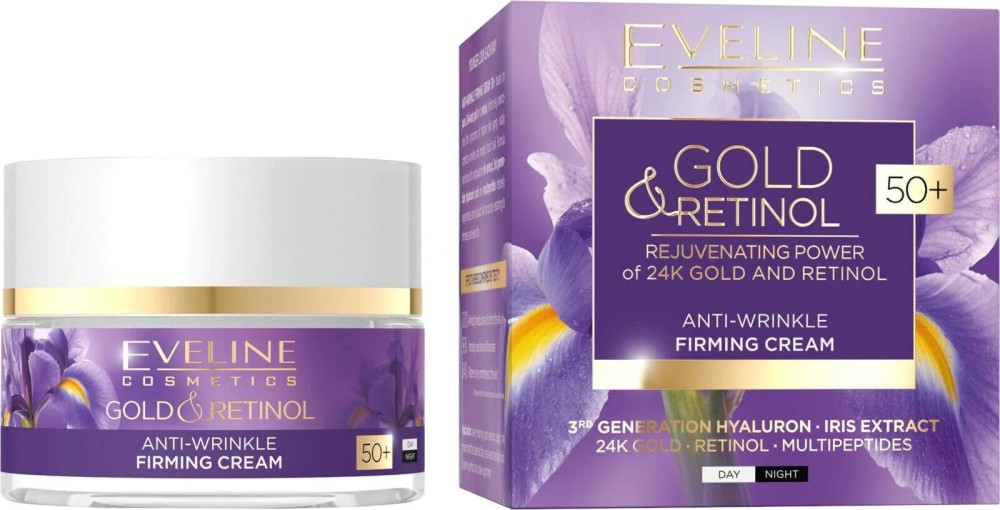 Eveline Gold & Retinol Anti-Wrinkle Firming Cream 50+ -       Gold & Retinol - 