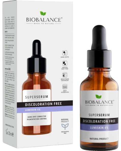 BioBalance Discoloration Free Super Serum BioBalance Discoloration Free Super Serum - Серум за лице срещу пигментни петна с 4% Lumiskin - серум