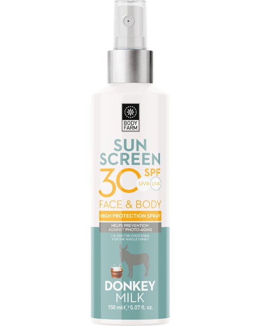 Body Farm Donkey Milk Sunscreen Spray Emulsion SPF 30 -  -       Donkey Milk - 