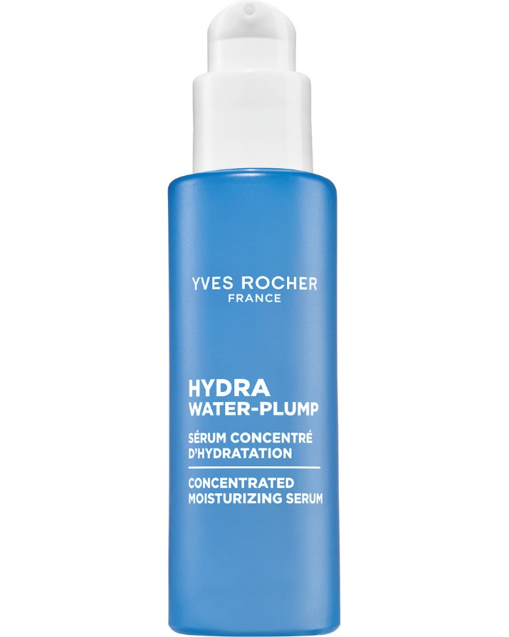Yves Rocher Hydra Water-Plump Concentrated Moisturizing Serum Yves Rocher Hydra Water-Plump Concentrated Moisturizing Serum - Концентриран серум за лице с клетъчна вода от Едулис и Bi-Hyaluron комплекс от серията Hydra Water-Plump - серум