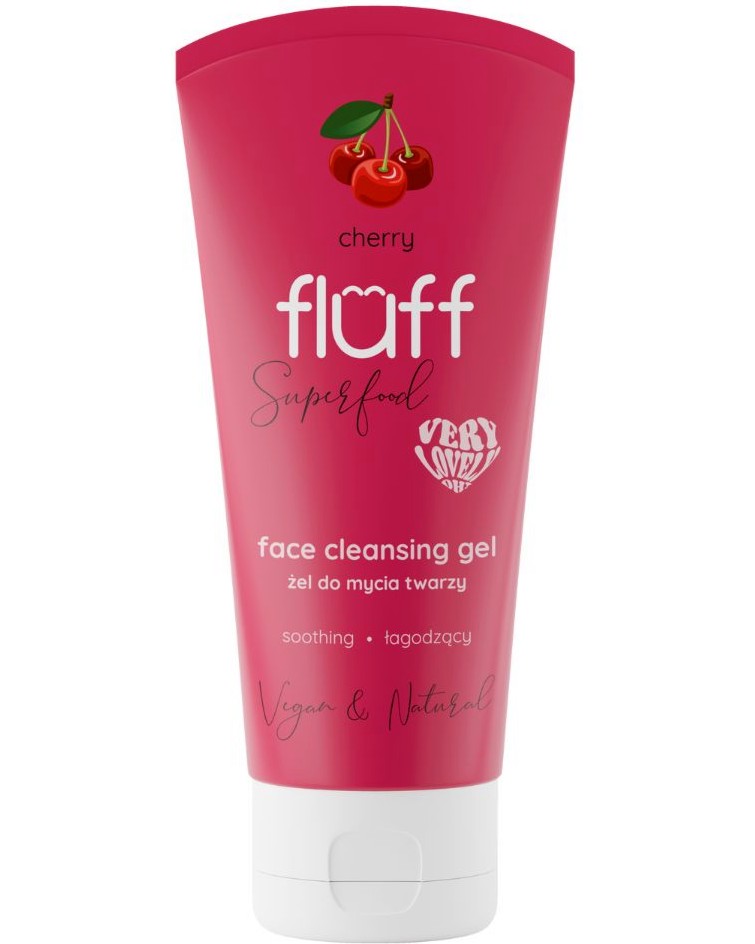 Fluff Superfood Cherry Face Cleansing Gel Fluff Superfood Cherry Face Cleansing Gel - Измивен гел за лице с аромат на череша - гел