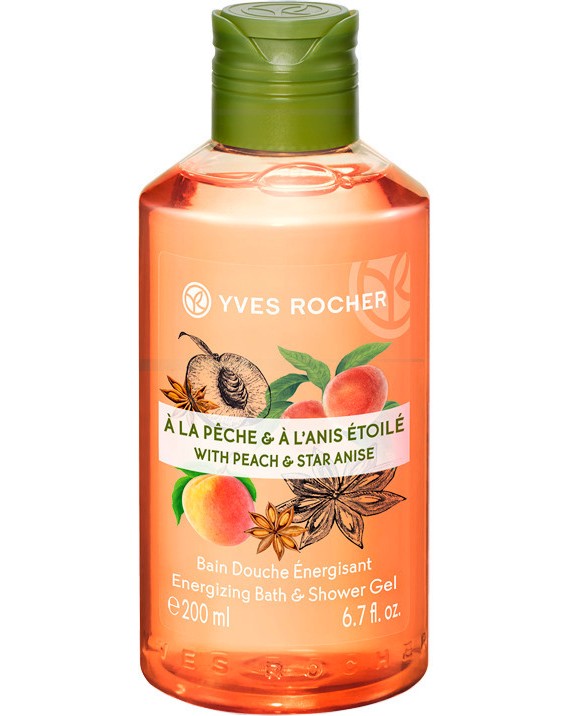 Yves Rocher Peach & Star Anise Bath & Shower Gel -               Plaisirs Nature -  