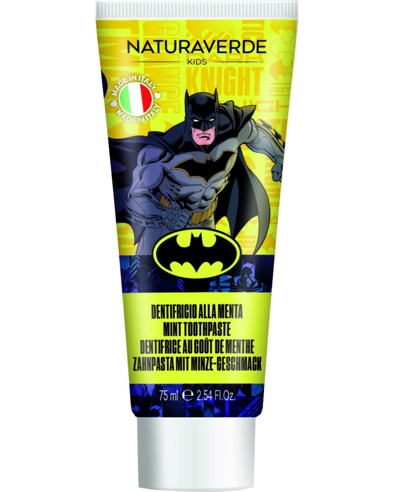 Naturaverde Batman Mint Toothpaste Naturaverde Batman Mint Toothpaste - Детска паста за зъби на тема Батман - паста за зъби