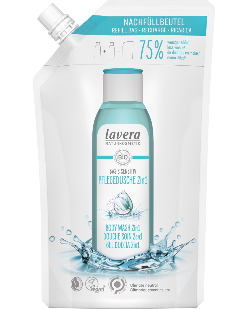 Lavera Basis Sensitiv 2 in 1 Body & Hair Wash Refil Bag -       2  1       Basis Sensitiv - 