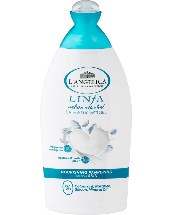 L'Angelica Linfa Nature Essential Bath & Shower Gel L'Angelica Linfa Nature Essential Bath & Shower Gel - Подхранващ душ гел за тяло с неутрален аромат от серията Linfa Nature Essential - душ гел