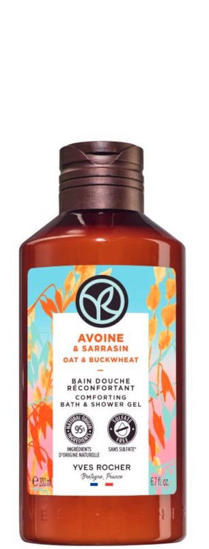 Yves Rocher Oat & Buckwheat Bath & Shower Gel Yves Rocher Oat & Buckwheat Bath & Shower Gel - Душ гел и пяна за вана с аромат на овесено мляко и елда от серията Oat & Buckwheat - душ гел