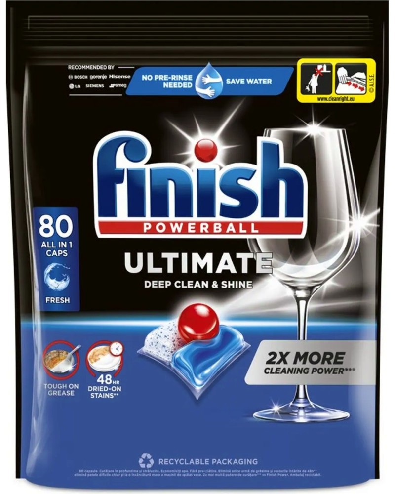    Finish Ultimate Deep Clean & Shine - 80  - 