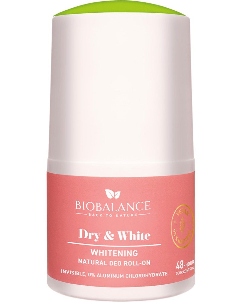 BioBalance Dry & White Whitening Natural Deo Roll-On - ����� ���������� � ����������� ����� - �����