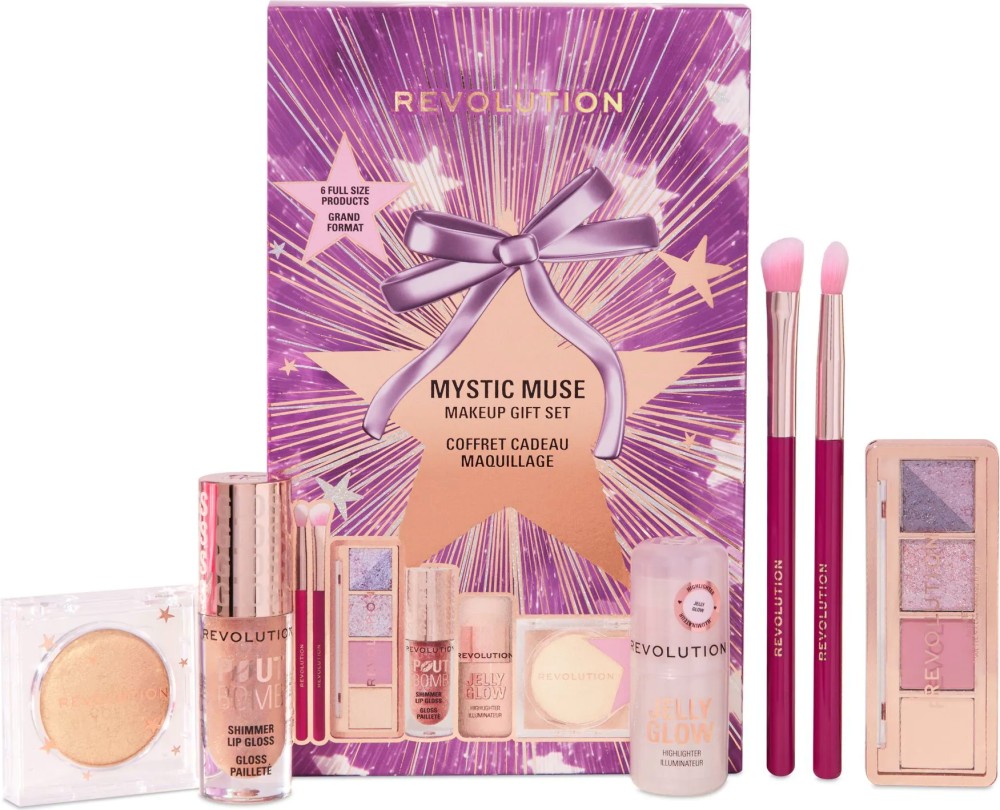 Makeup Revolution Mystic Muse Shimmer Makeup Gift Set Makeup Revolution Mystic Muse Shimmer Makeup Gift Set - Подаръчен комплект с гримове и аксесоари - продукт