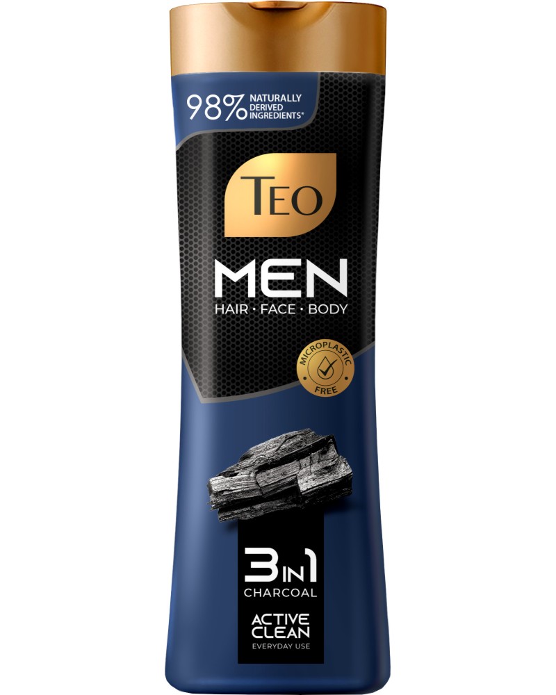 Teo Men 3 in 1 Charcoal Shampoo -   3  1  ,    - 