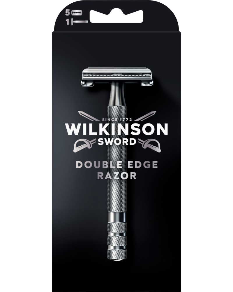 Wilkinson Sword Double Edge Razor Wilkinson Sword Double Edge Razor - Мъжка самобръсначка с 5 резервни ножчета - продукт