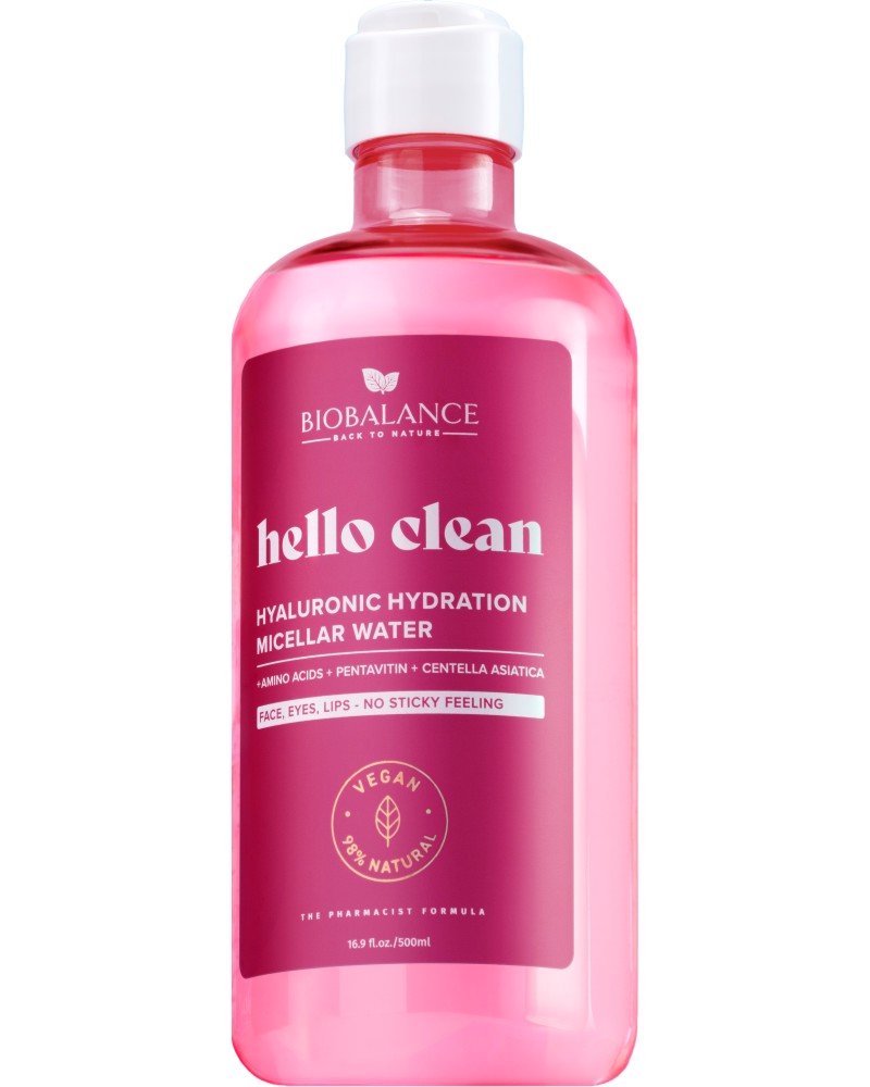 BioBalance Hello Clean Hyaluronic Hydration Micellar Water - ��������� ���� � �������� �� ���� � ������������ ���� �� ������� Hello Clean - �������