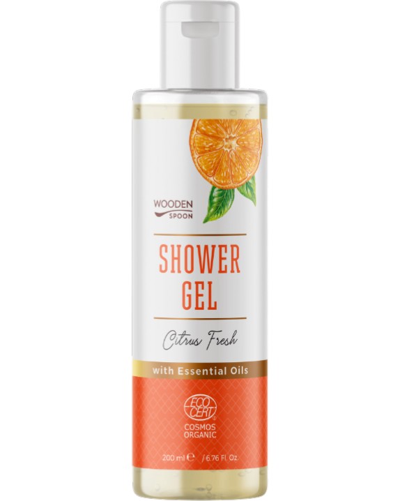 Wooden Spoon Citrus Fresh Shower Gel Wooden Spoon Citrus Fresh Shower Gel - Био душ гел за тяло с био масла от цитронела и мей чанг - душ гел