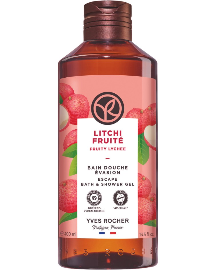 Yves Rocher Fruity Lychee Bath & Shower Gel Yves Rocher Fruity Lychee Bath & Shower Gel - Душ гел с аромат на плодово личи от серията Fruity Lychee - душ гел