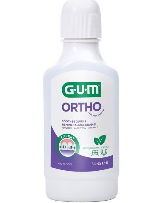 GUM Ortho Mouthwash GUM Ortho Mouthwash - Вода за уста за грижа по време на ортодонтско лечение - продукт