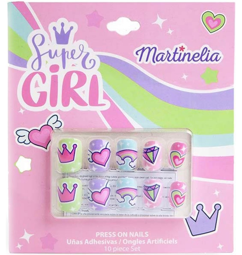 Детски изкуствени нокти Martinelia Super Girl Детски изкуствени нокти Martinelia Super Girl - 10 броя от серията Super Girl - продукт