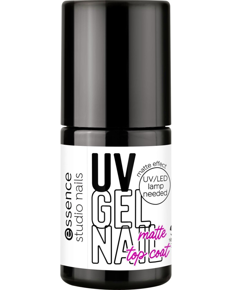 Essence Studio Nails UV Gel Nail Matte Top Coat Essence Studio Nails UV Gel Nail Matte Top Coat - Топ гел лак за нокти с матов ефект от серията The Melted Drip Edit - лак