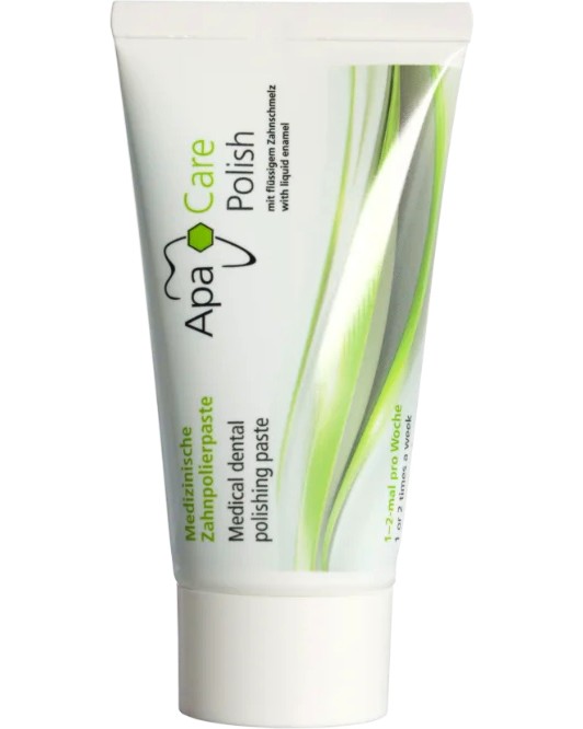 ApaCare Polish Medical Tooth Polishing Paste ApaCare Polish Medical Tooth Polishing Paste - Полираща паста против повърхностни оцветявания по зъбите с течен емайл - паста за зъби