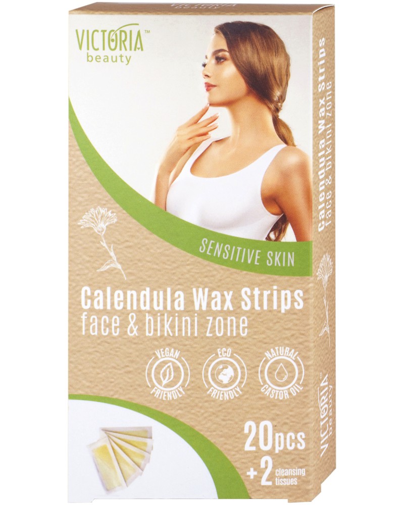 Victoria Beauty Face & Bikini Calendula Wax Strips - 20           - 