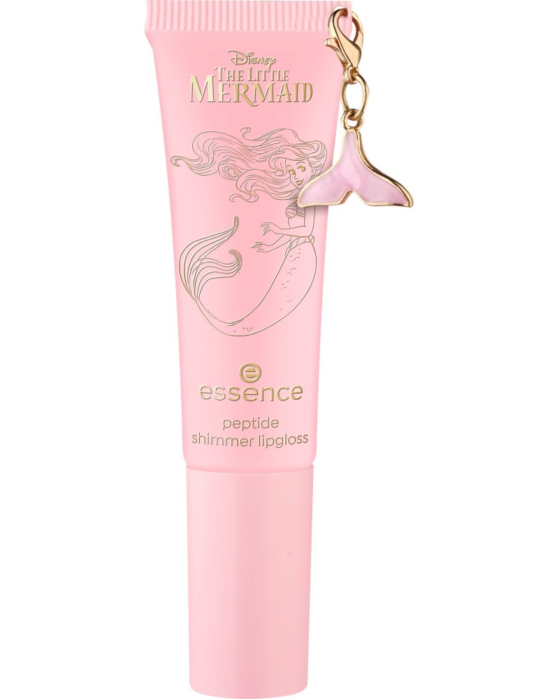 Essence Disney The Little Mermaid Peptide Shimmer Lipgloss Essence Disney The Little Mermaid Peptide Shimmer Lipgloss - Блестящ гланц за устни с пептиди и висулка от серията Disney The Little Mermaid - гланц