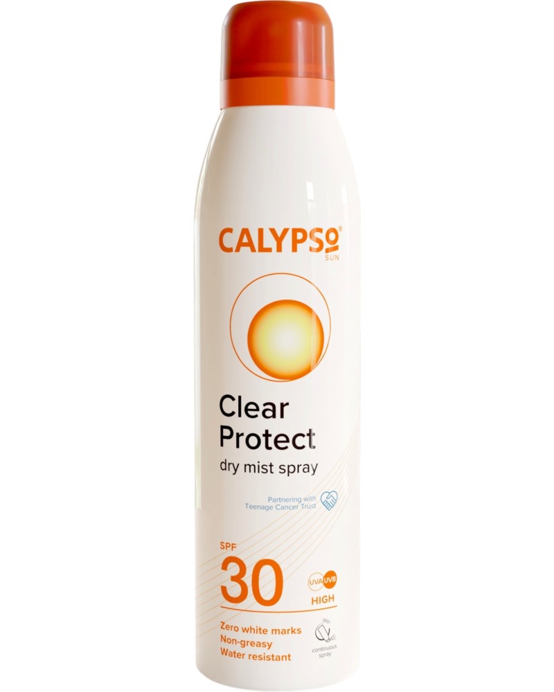 Calypso Sun Clear Protect Dry Mist Spray SPF 30 Calypso Sun Clear Protect Dry Mist Spray SPF 30 - Слънцезащитен сух мист за тяло и скалп - продукт