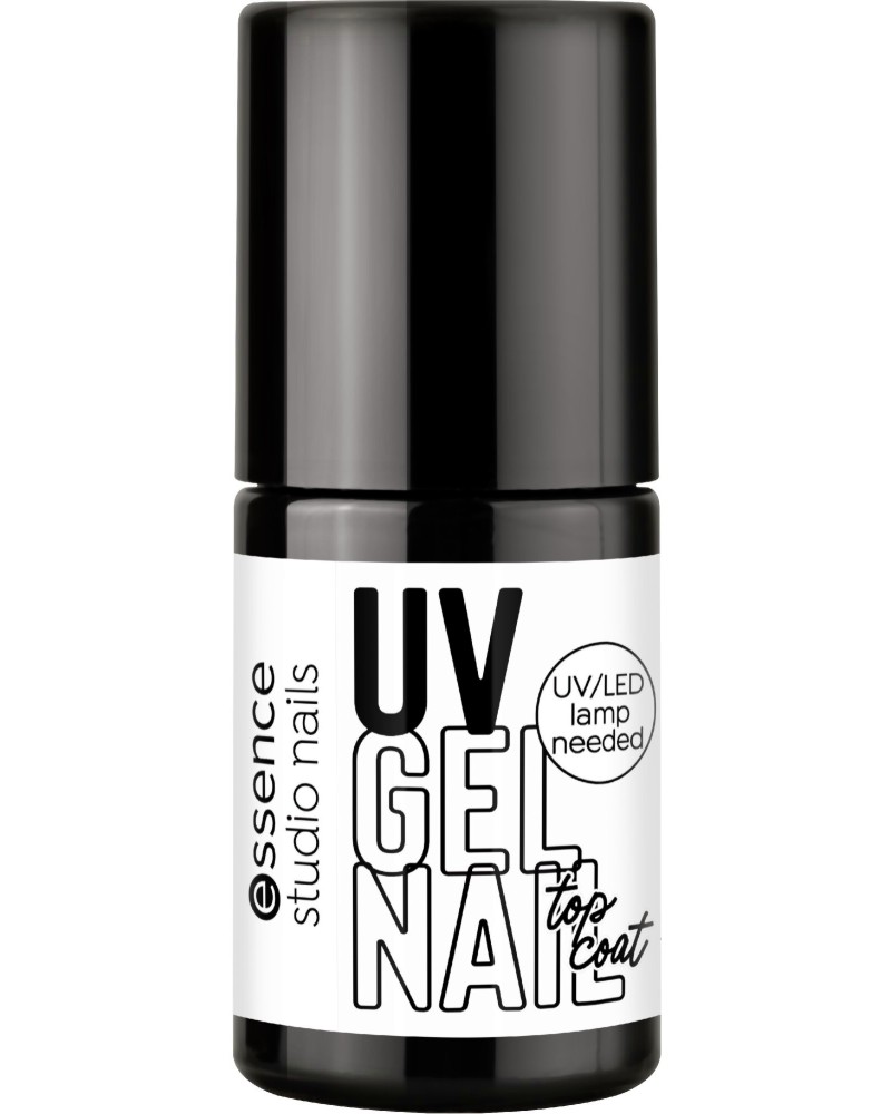 Essence Studio Nails UV Gel Nail Top Coat Essence Studio Nails UV Gel Nail Top Coat - Топ гел лак за нокти с гланцов ефект от серията The Melted Drip Edit - лак