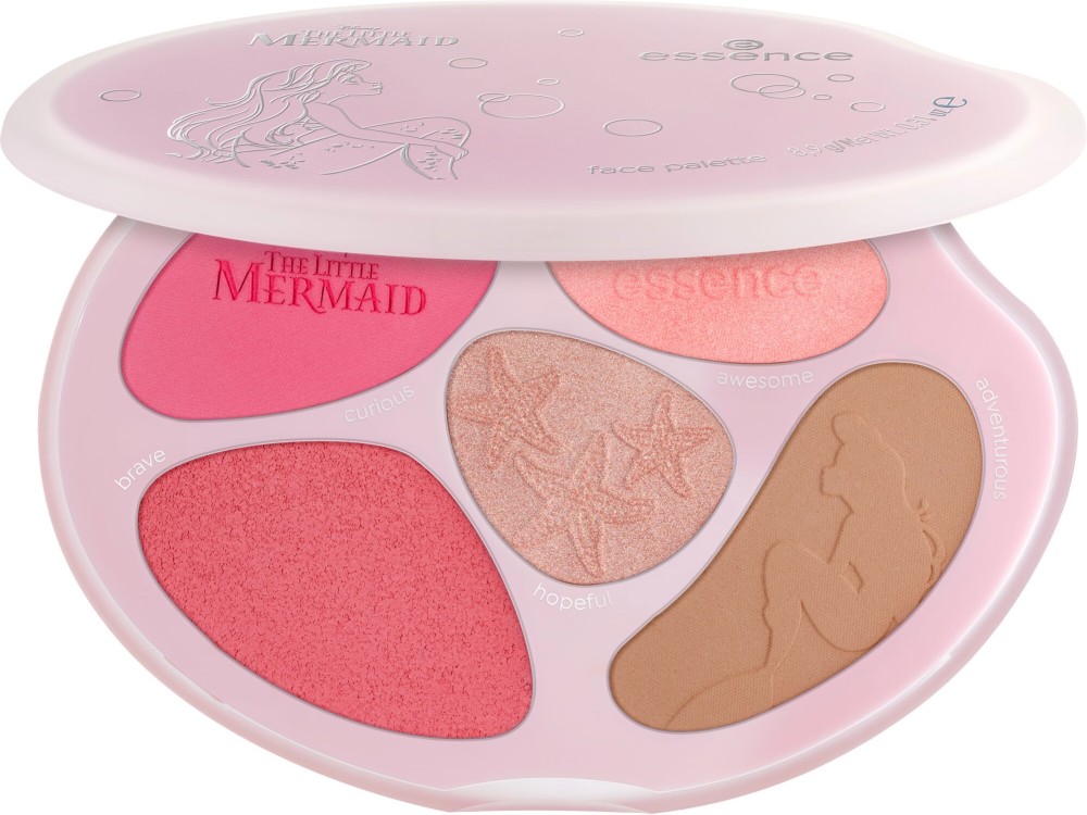 Essence Disney The Little Mermaid Face Palette Essence Disney The Little Mermaid Face Palette - Палитра за лице от серията Disney The Little Mermaid - продукт
