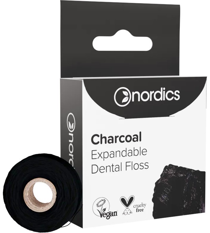 Nordics Expandable Dental Floss Charcoal -       - 