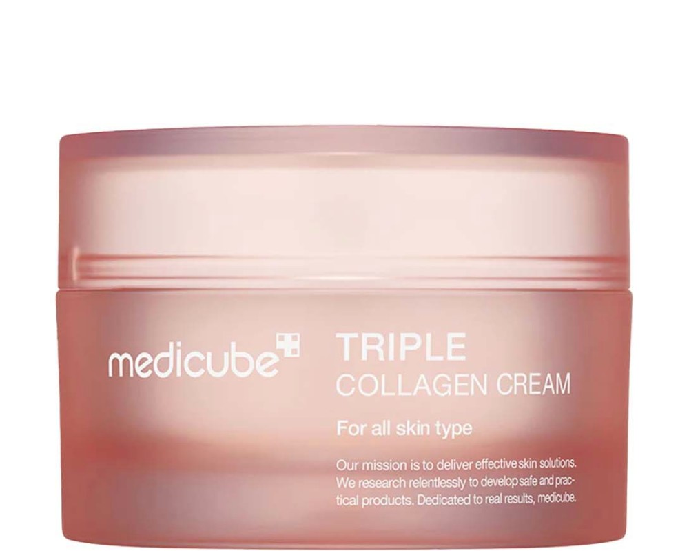 MediCube Triple Collagen Cream MediCube Triple Collagen Cream - Хидратиращ крем за лице с троен колаген, хиалурон, ниацинамид и масло от маслина от серията Glass Glow - крем