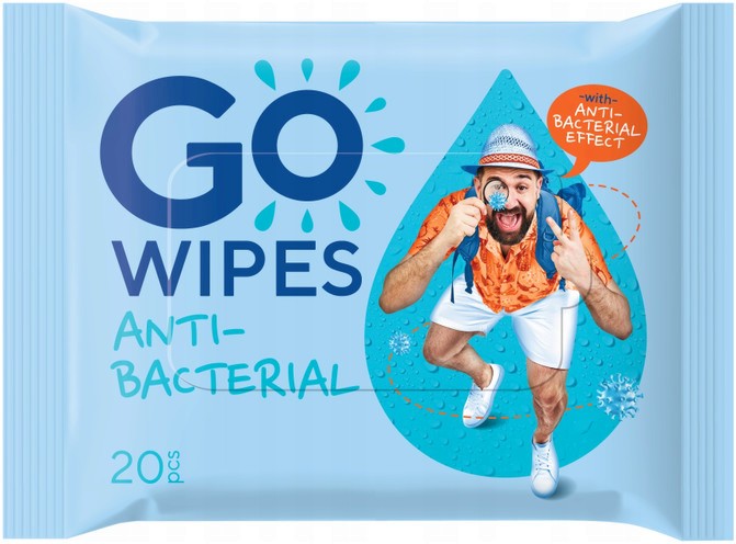 ����� �������� GO WIPES Anti-bacterial - 20 ����, � D-�������� - ����� ��������
