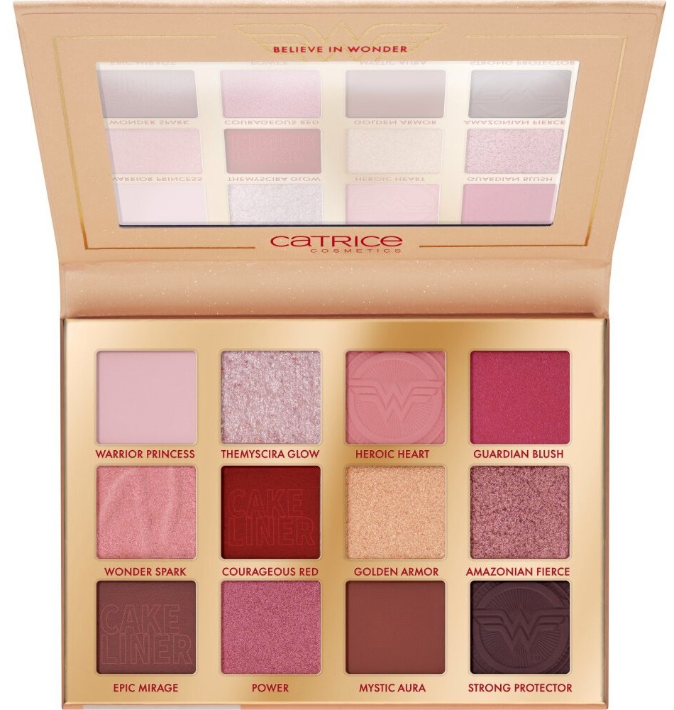 Catrice Wonder Woman Eyeshadow Palette 020 Catrice Wonder Woman Eyeshadow Palette 020 - Палитра с 12 цвята сенки за очи от серията Wonder Woman - сенки