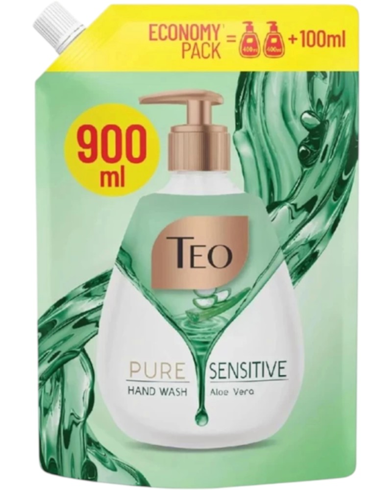 Teo Pure Sensitive Hand Wash Teo Pure Sensitive Hand Wash - Пълнител за течен сапун с алое вера - сапун