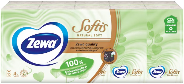 ����� �������� Zewa Softis Natural Soft - 10 ��������� - �������