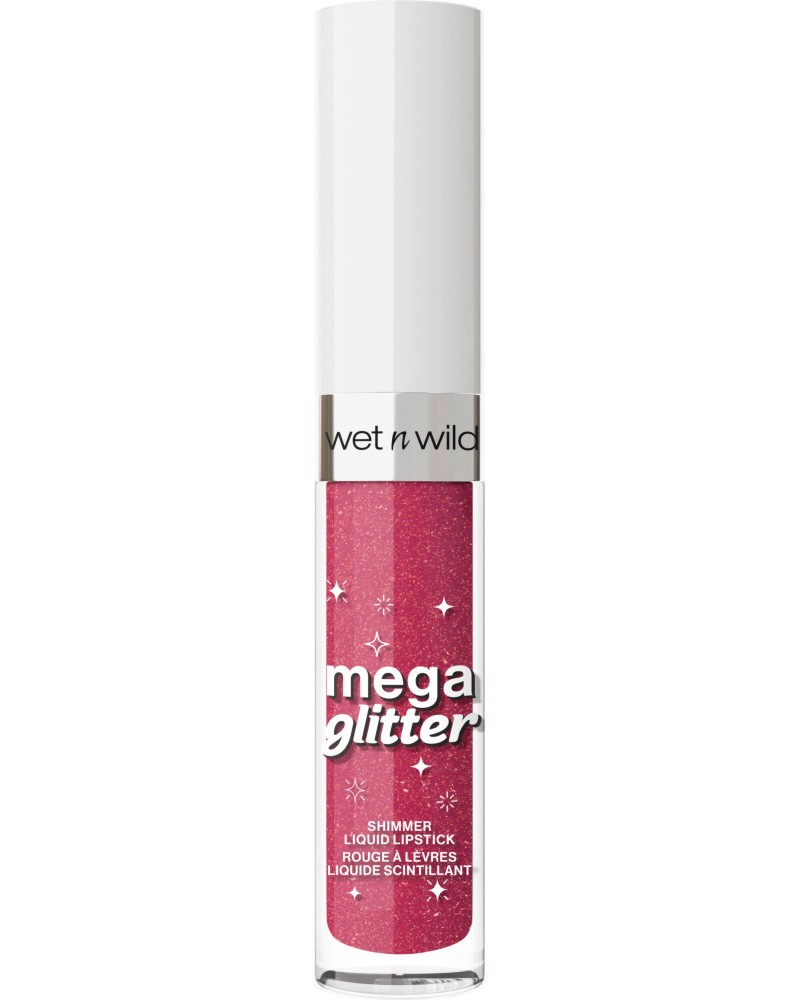 Wet'n'Wild Mega Glitter Shimmer Liquid Lipstick Wet'n'Wild Mega Glitter Shimmer Liquid Lipstick - Дълготрайно течно червило с брокатени частици - червило