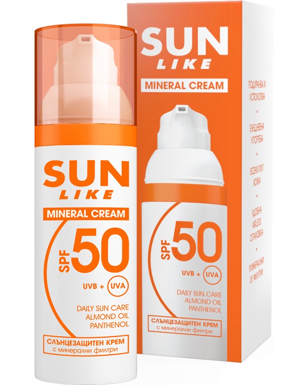 Sun Like Mineral Cream SPF 50 - ������������� ���� �� ���� � ��������� ������, �������� ����� � �������� - ����