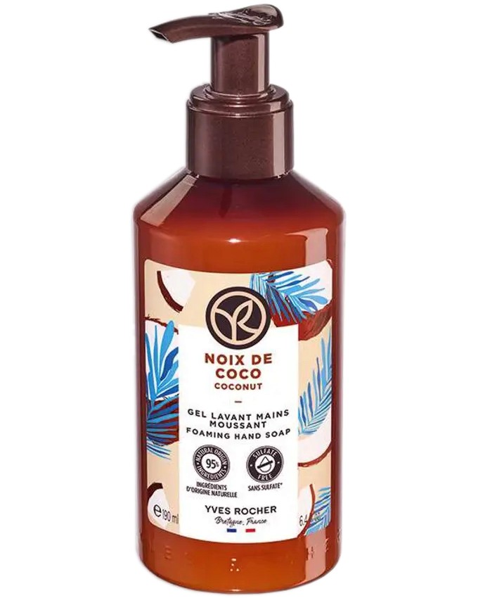 Yves Rocher Mango & Coriander Foaming Hand Soap Yves Rocher Mango & Coriander Foaming Hand Soap - Течен сапун с аромат на манго и кориандър от серията Mango & Coriander - продукт