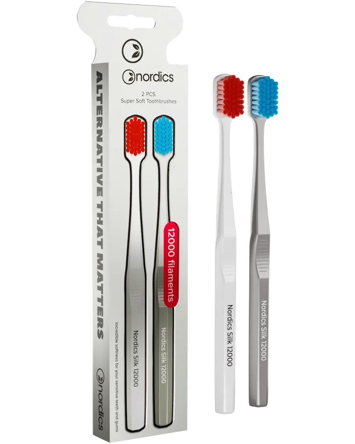 Nordics Silk 12000 Super Soft Duo Pack Toothbrushes - 2        - 