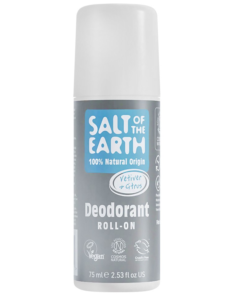 Salt Of The Earth Vetiver & Citrus Natural Roll-On Deodorant -      - 